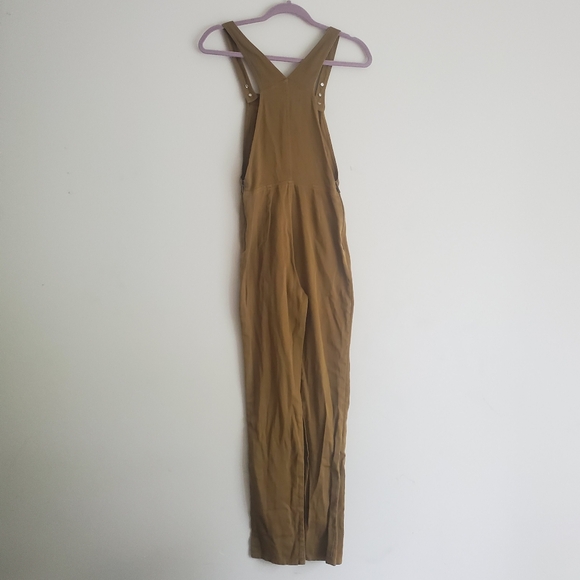 Reformation Fella Cotton Canvas Overalls Green Brown Size Small - Picture 10 of 10